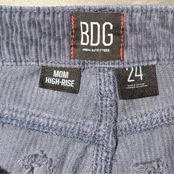 BDG EUC Mom High Rise Straight Leg Tapered Corduroy Pants Blue - Sz 24 - Picture 8 of 8